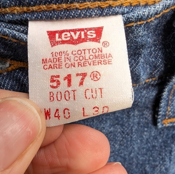 Vintage 90's 1998 Levis 517 Boot Cut Jeans Red Tab Dark Wash Men's Size 40x30 - Picture 3 of 6